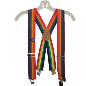 McGuire-Nicholas Rainbow Suspenders Adjustable Workwear Braces Heavy Duty ClipOn